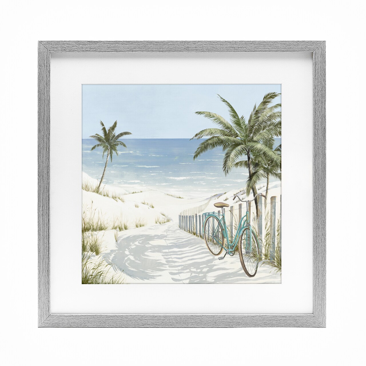Stupell Industries Beach Bike Coastal Scene Framed Print Under Glass, design by Lorenzo Collective
